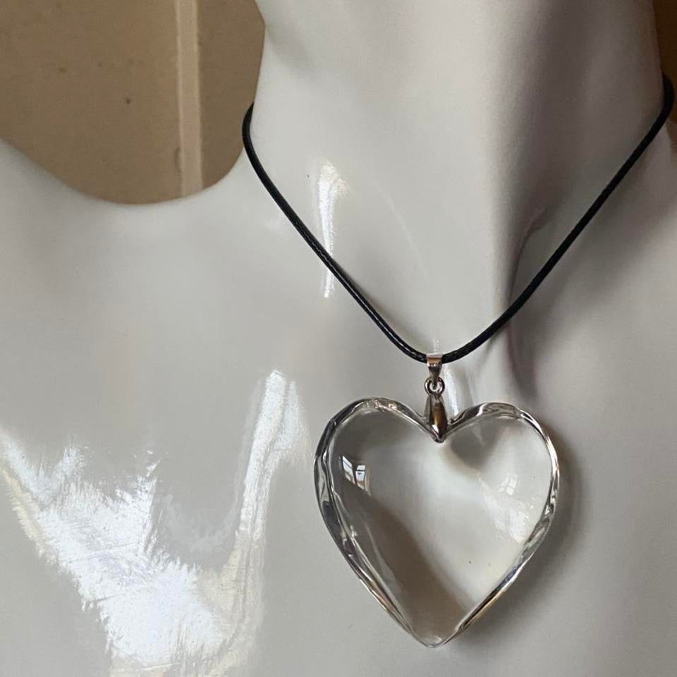 Clear on sale heart choker