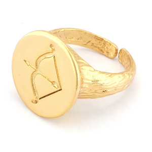 sagittarius adjustable signet ring