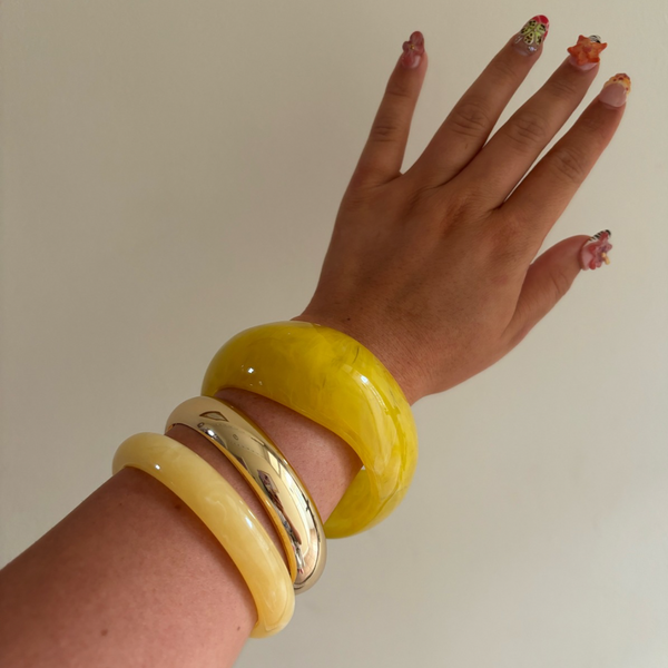 resin chunky bangle in yellow