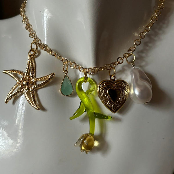 gold charm necklace