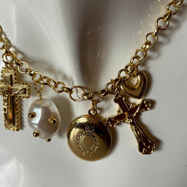 gold charm necklace