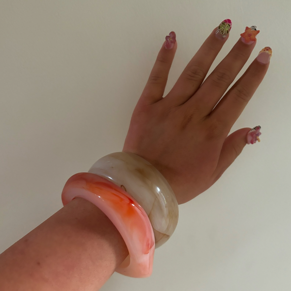 resin chunky bangle in orange