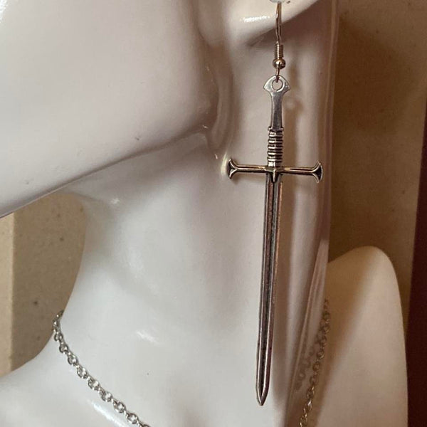 long sword earrings