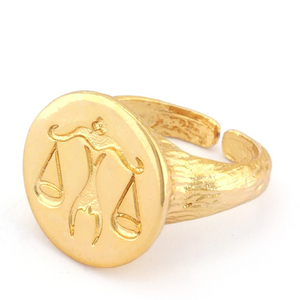 libra adjustable signet ring