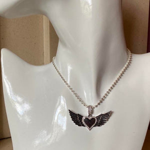 angel wing heart necklace