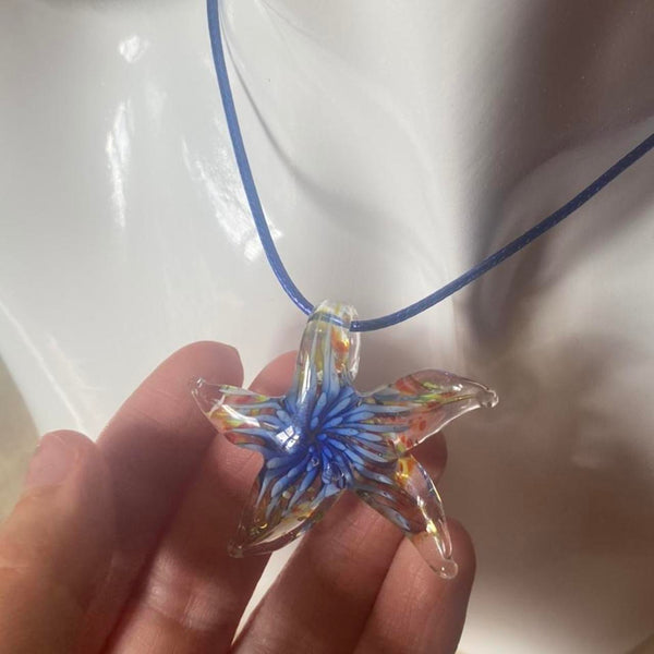 dark blue starfish necklace