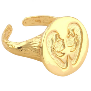 gemini adjustable signet ring