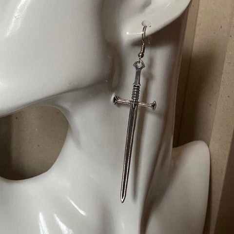 long sword earrings