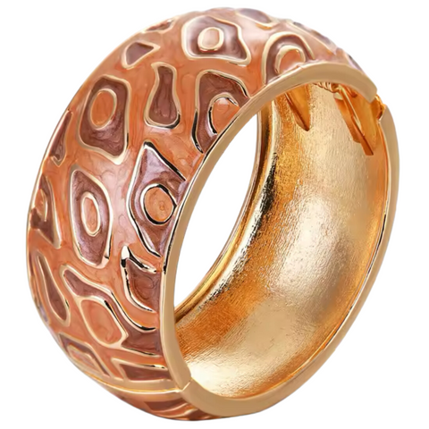 leopard print bangle in orange and brown