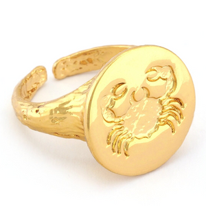 cancer adjustable signet ring