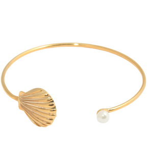 shell pearl cuff bangle