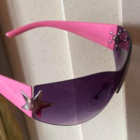 dark pink sporty wrap around sporty sunglasses