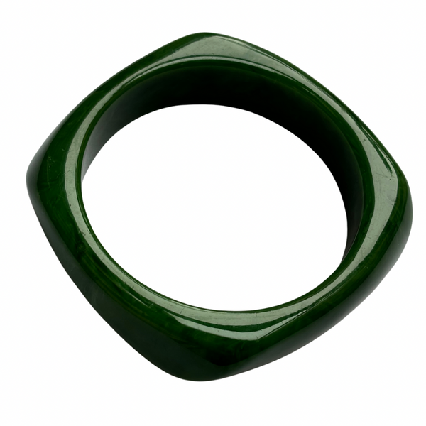 resin chunky bangle in forest green