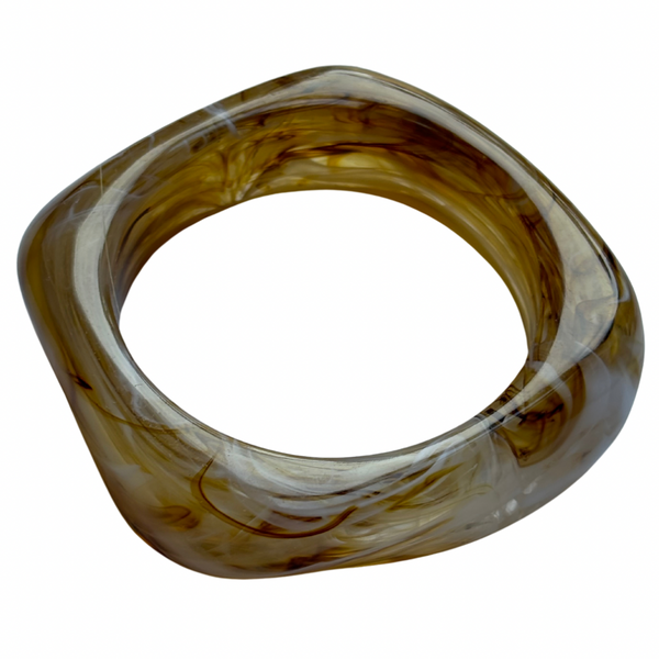 resin chunky bangle in light brown