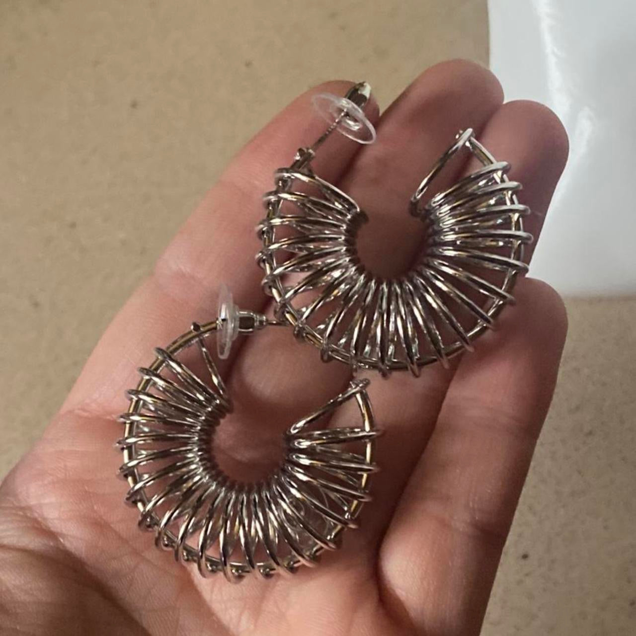 chunky silver spiral hoops