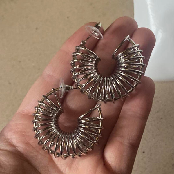 chunky silver spiral hoops