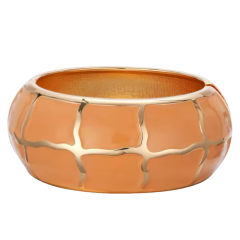 gold chunky bangle in orange print