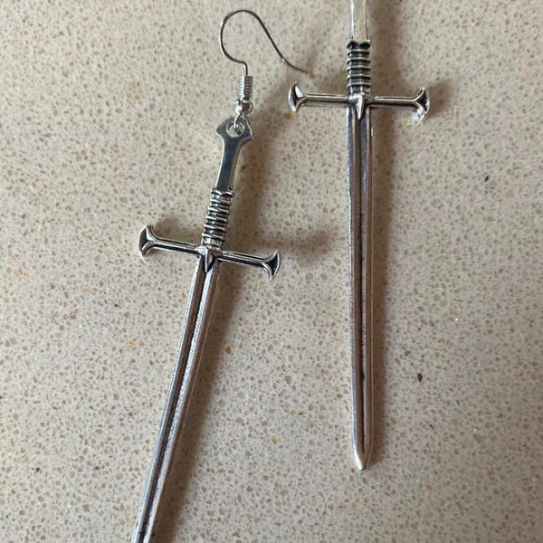 long sword earrings