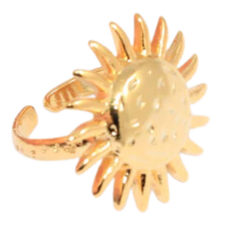 sun chunky adjustable ring gold