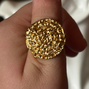 hammered gold oversized ring