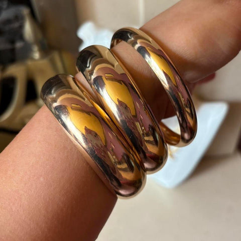 3 pack chunky gold bangles