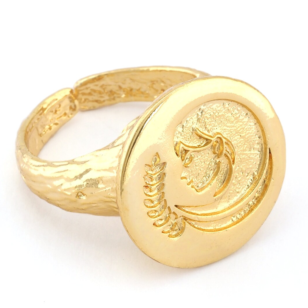 virgo adjustable signet ring