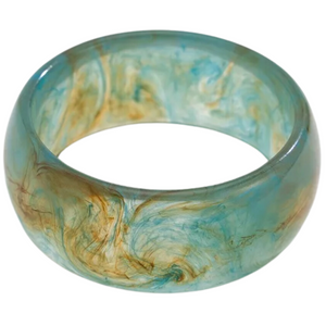 chunky resin bangle in translucent green