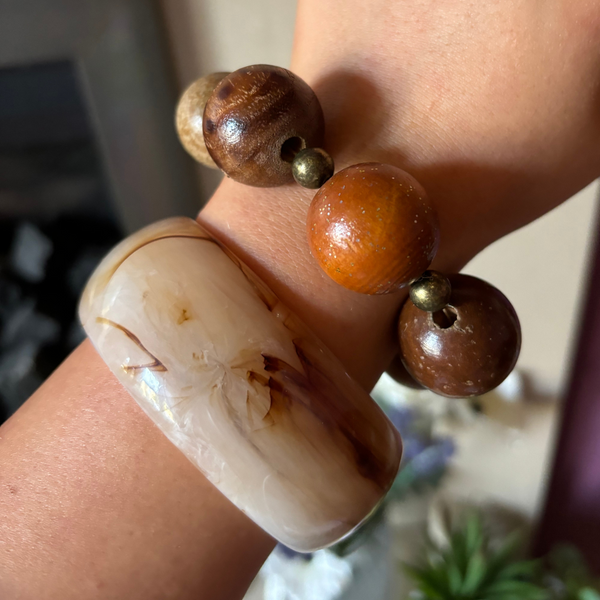 wooden bead bracelet