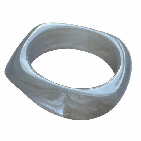 resin chunky bangle in creamy white