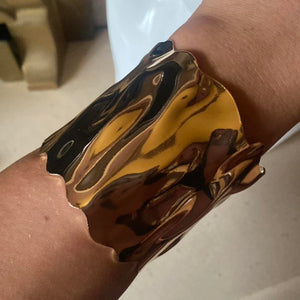 chunky large gold cuff bangle