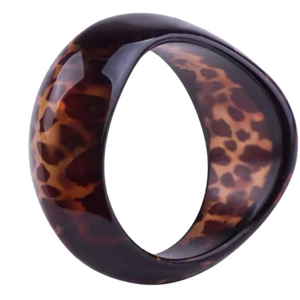 tortoise print resin bangle in brown