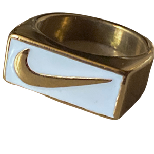 White swoosh ring