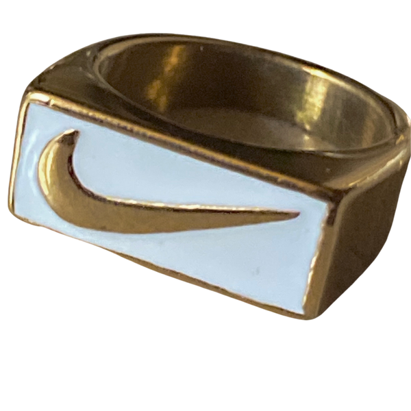 White swoosh ring