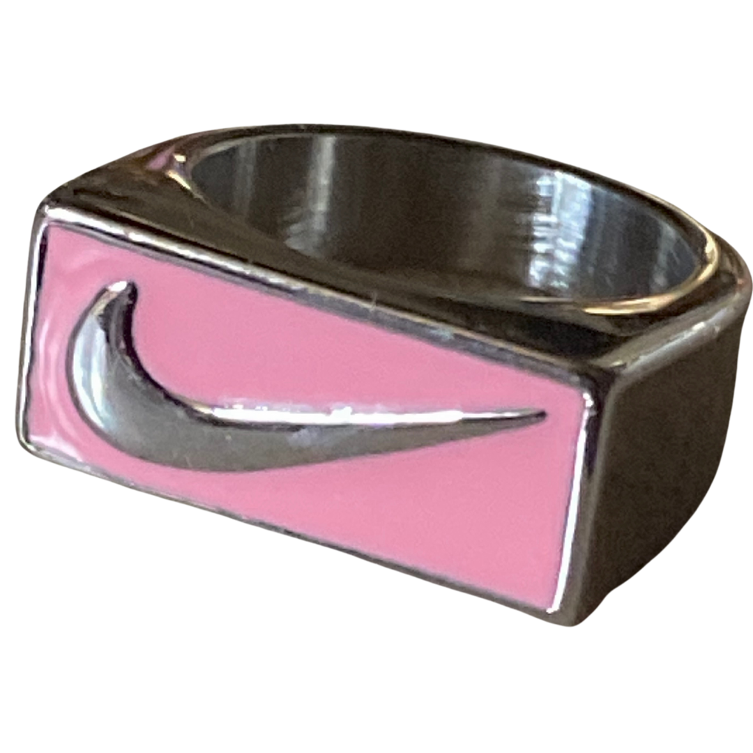 Pink swoosh ring