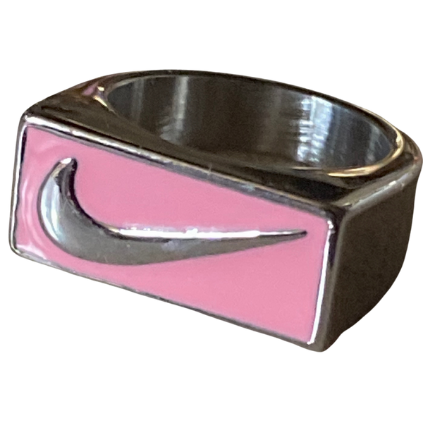 Pink swoosh ring