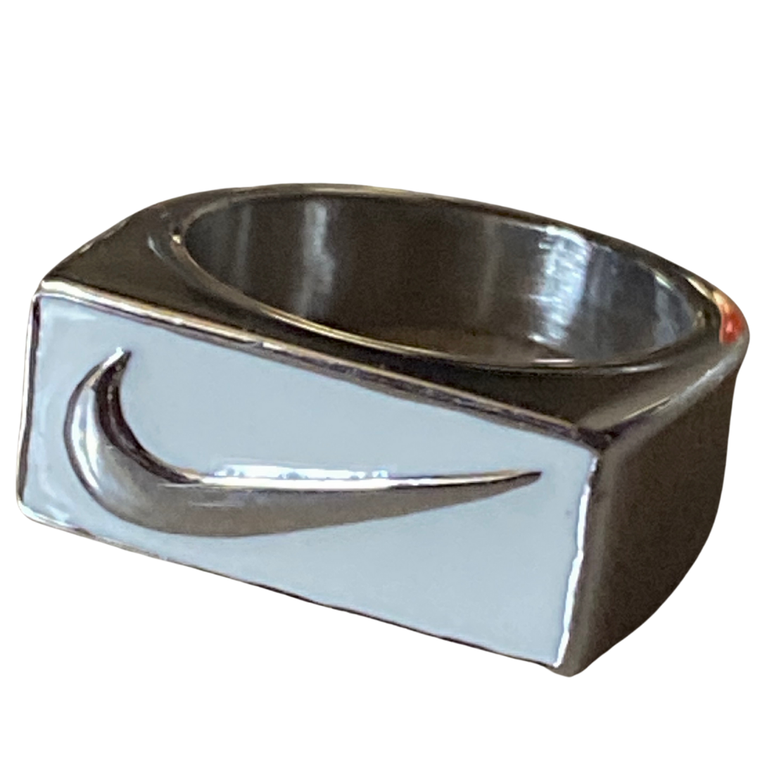 White swoosh ring