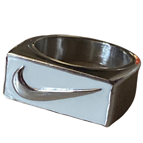 White swoosh ring