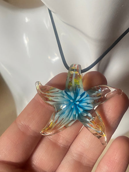 light blue starfish necklace