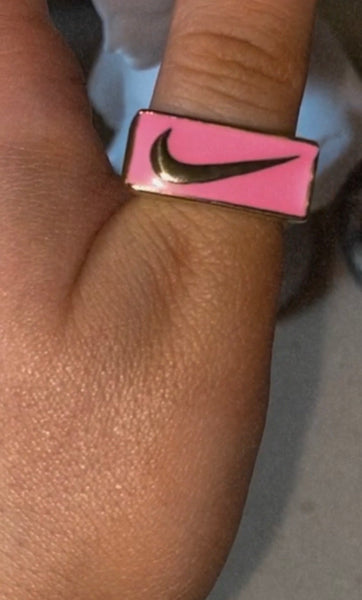 baby pink swoosh ring