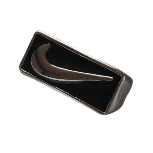 Black swoosh ring